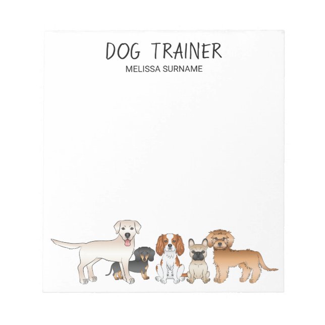 Bloc-note Illustration de chiens de dessin animé mignons - D (Devant)