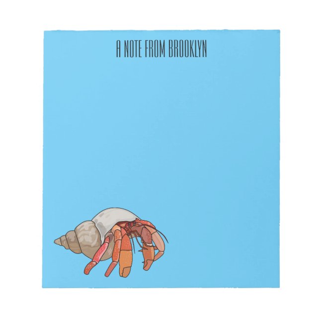 Bloc-note Illustration de crabe ermite (Devant)