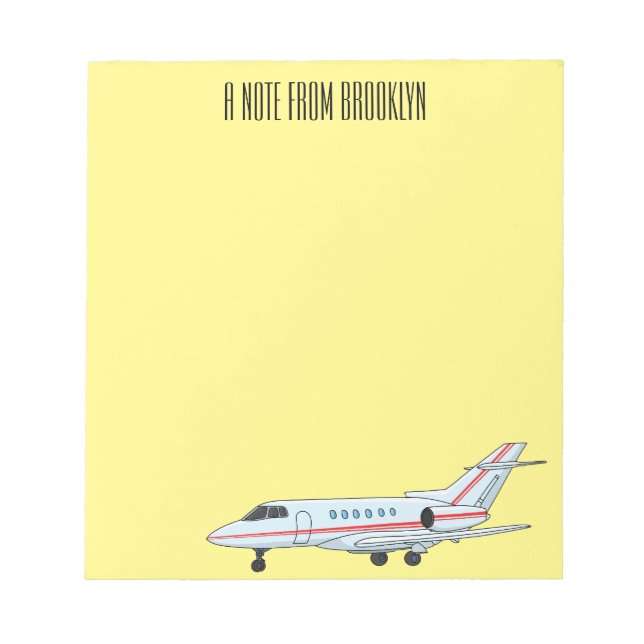 Bloc-note Illustration de dessin animé d'avion privé (Devant)