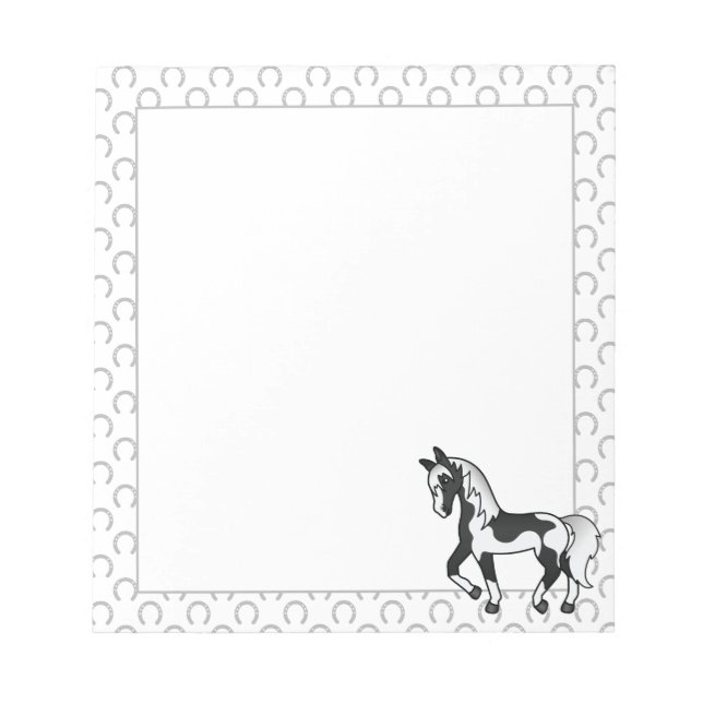 Bloc-note Illustration de dessin animé de cheval trotteur Pi (Devant)