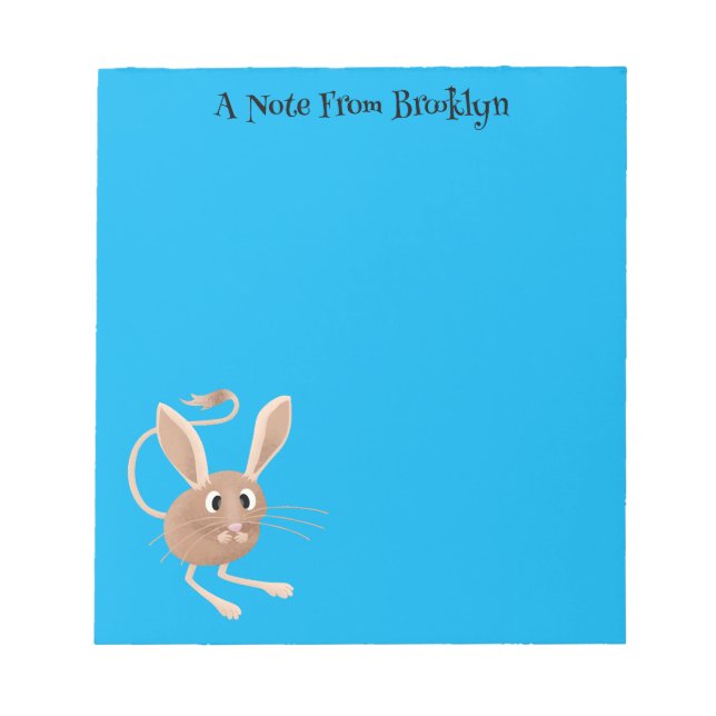 Bloc-note Illustration de dessin animé de jerboa aux longues (Devant)