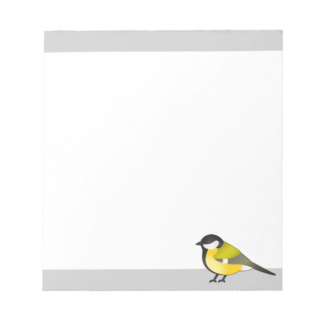 Bloc-note Illustration de dessin animé de mésange Parus Majo (Devant)