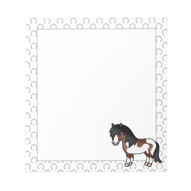 Bloc-note Illustration de dessin animé de poney Shetland Pin (Devant)