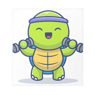 Bloc-note Illustration de dessin animé de tortue mignonne so