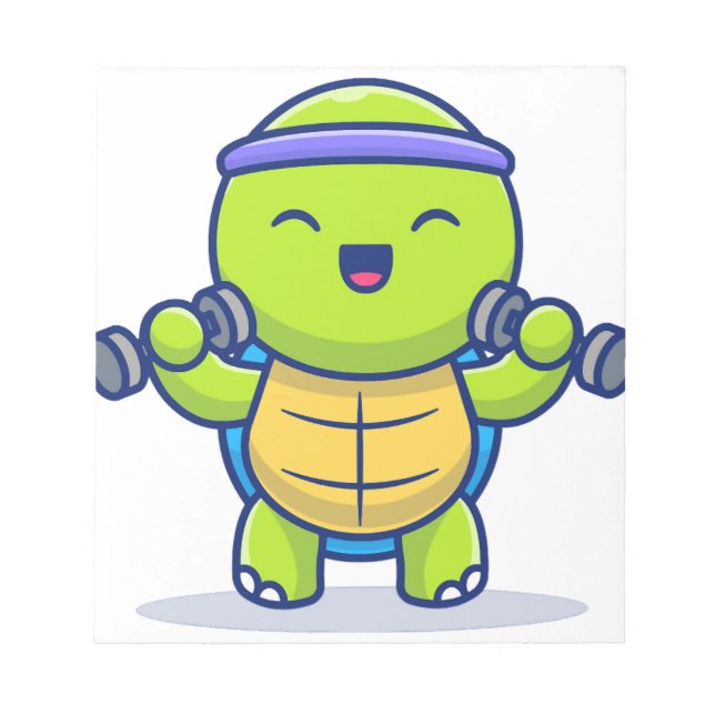 Bloc-note Illustration de dessin animé de tortue mignonne so (Devant)