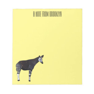 Bloc-note Illustration de dessin animé d'okapi