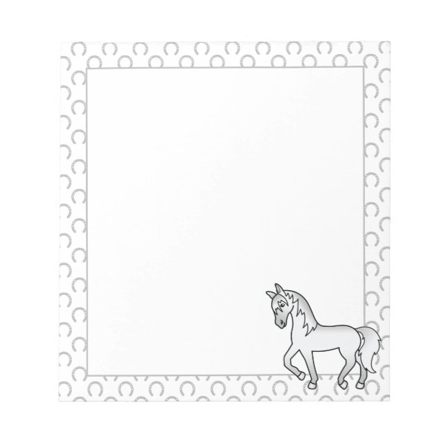 Bloc-note Illustration de dessin animé mignon de cheval trot (Devant)