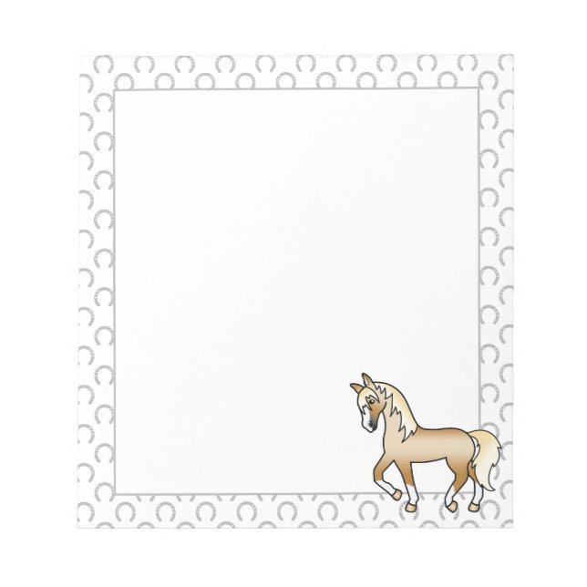 Bloc-note Illustration de dessin animé mignon de cheval trot (Devant)