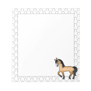 Bloc-note Illustration de dessin animé mignon de cheval trot