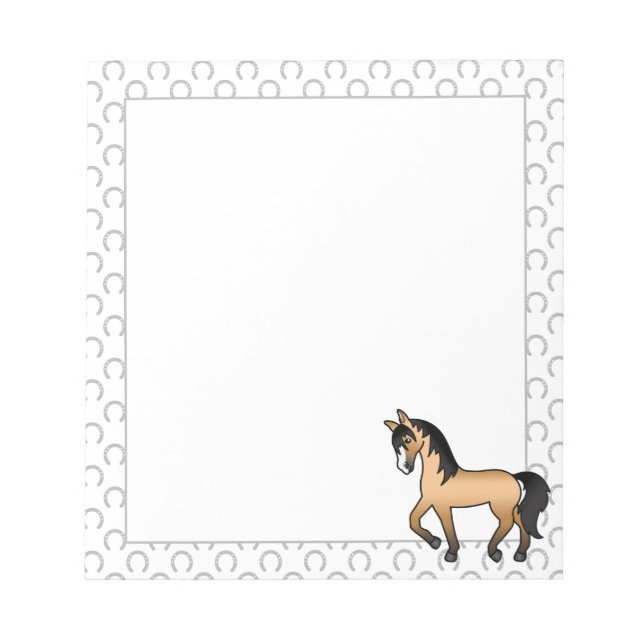 Bloc-note Illustration de dessin animé mignon de cheval trot (Devant)