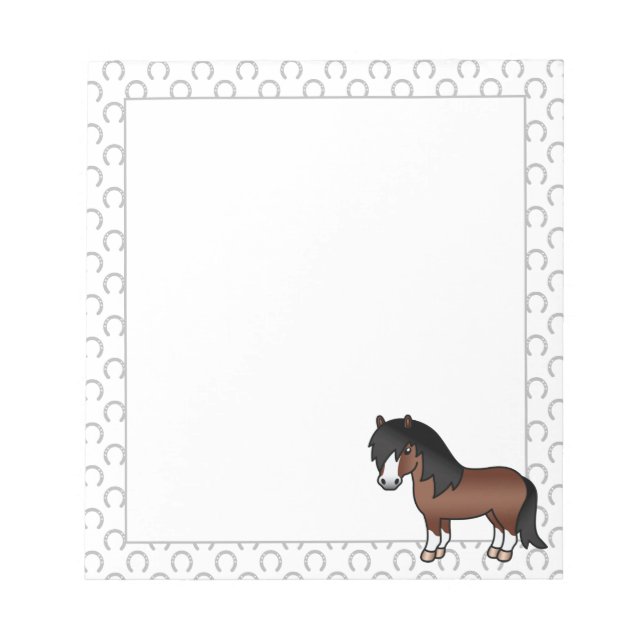Bloc-note Illustration de dessin animé mignon de poney Shetl (Devant)