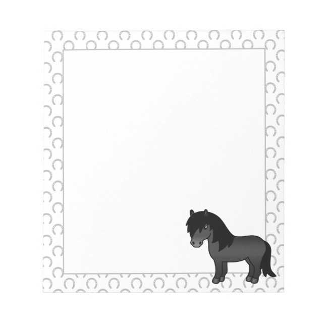 Bloc-note Illustration de dessin animé mignon de poney Shetl (Devant)