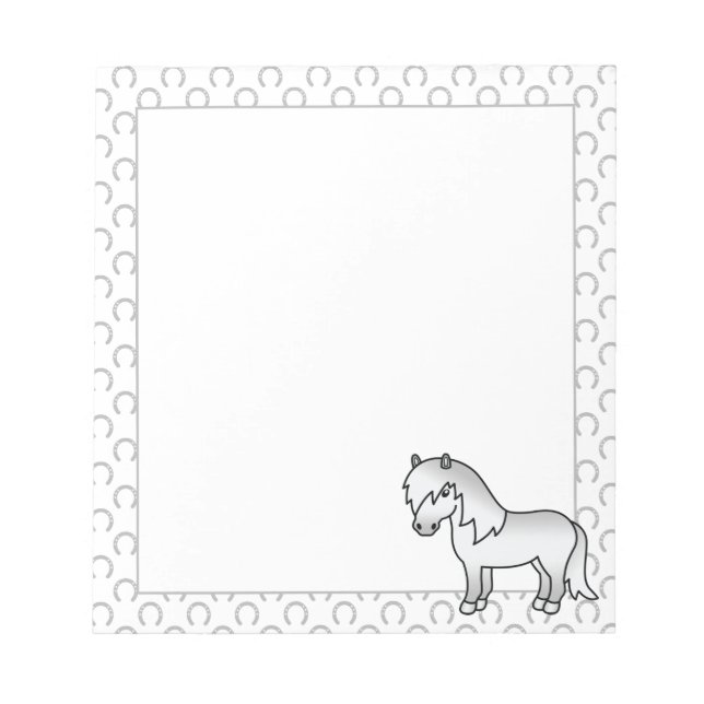Bloc-note Illustration de dessin animé mignon de poney Shetl (Devant)