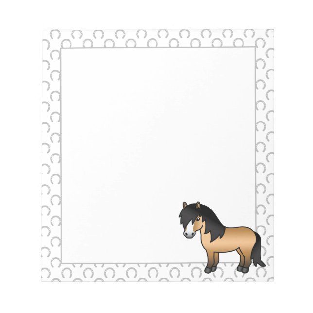 Bloc-note Illustration de dessin animé mignon de poney Shetl (Devant)