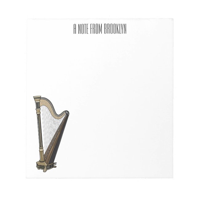 Bloc-note Illustration de dessin animé sur la harpe (Devant)