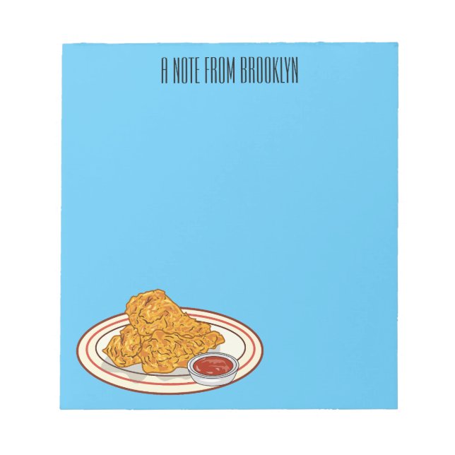 Bloc-note Illustration de dessin animé sur le poulet frit (Devant)