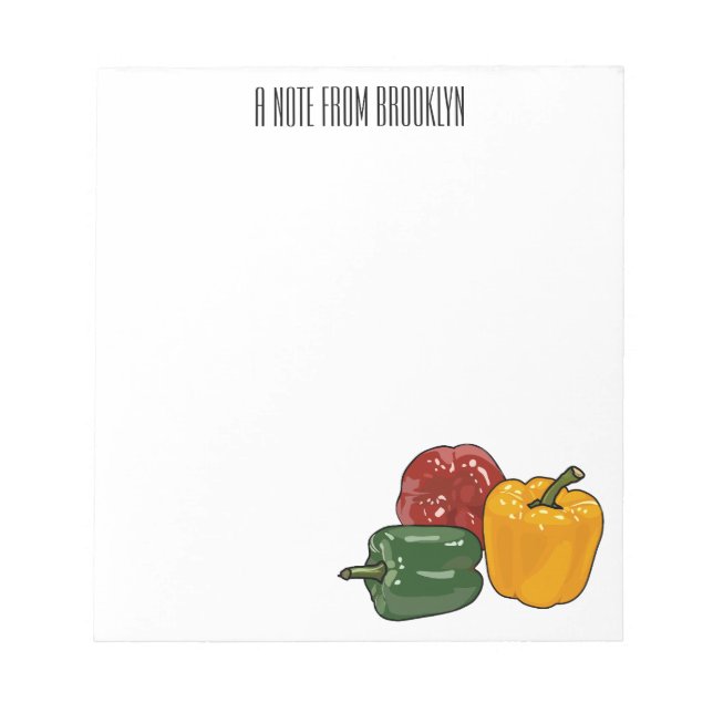 Bloc-note Illustration de dessin de Capsicum (Devant)