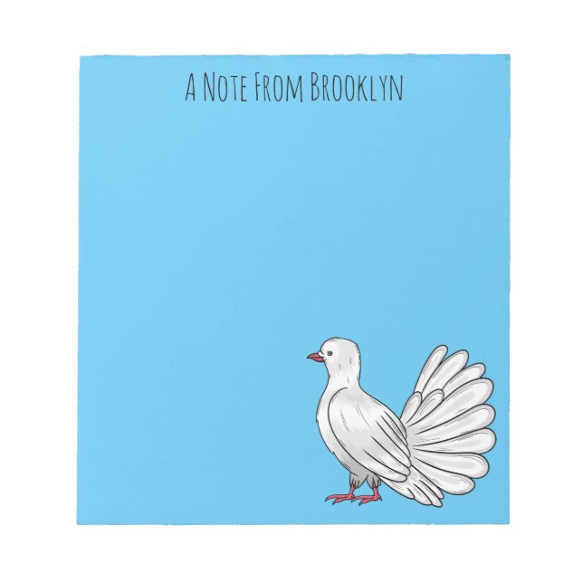 Bloc-note Illustration de dessin d'oiseau pigeon sauvage (Devant)