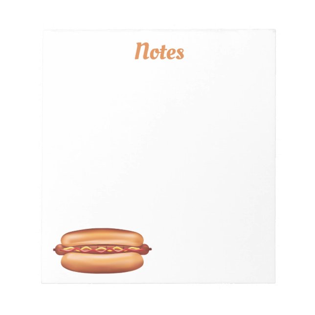 Bloc-note Illustration de fast food Hot Dog avec texte perso (Devant)