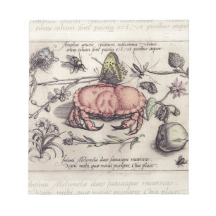 Bloc-note Illustration de fleur d'insecte botanique de crabe