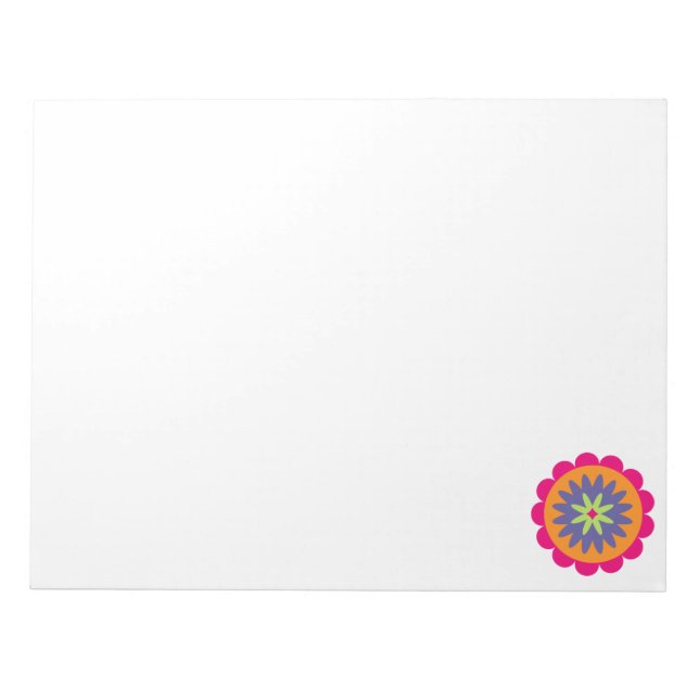 Bloc-note illustration de formes florales orange et rose (Devant)