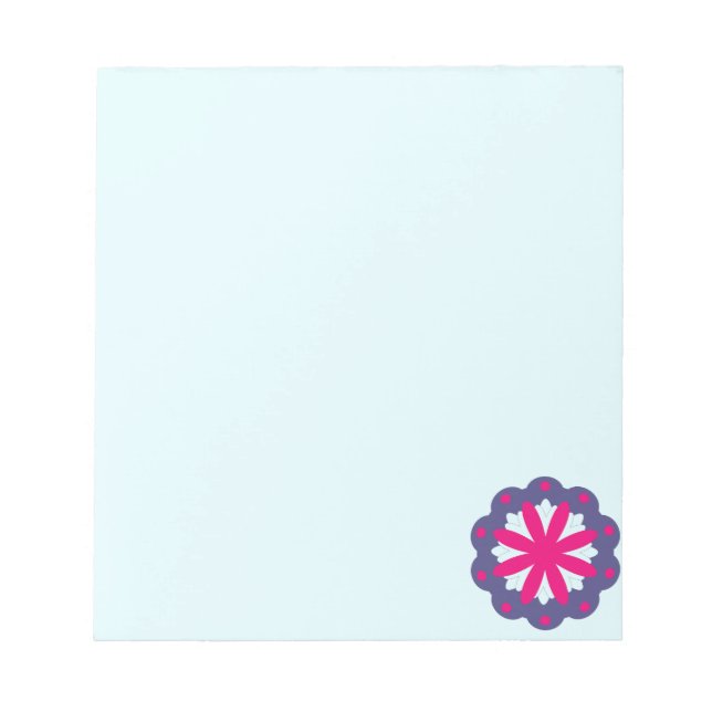 Bloc-note Illustration de formes florales violettes et roses (Devant)