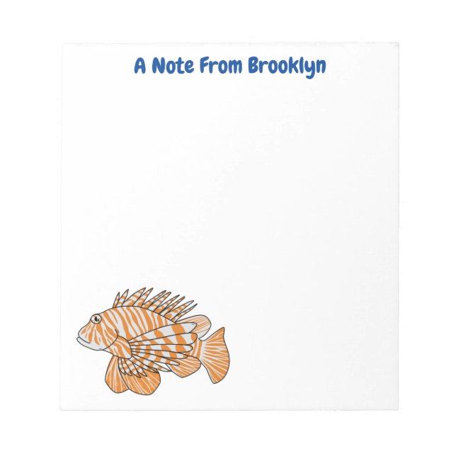 Bloc-note Illustration de Happy lionfish (Devant)