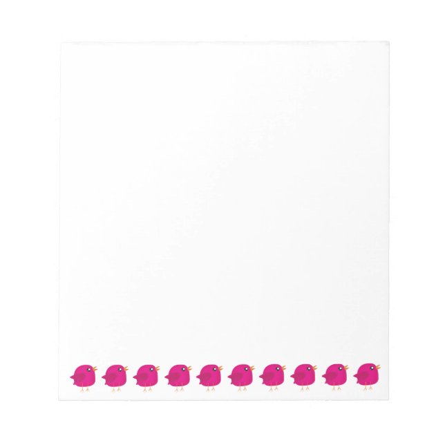 Bloc-note Illustration de joli oiseau rose (Devant)