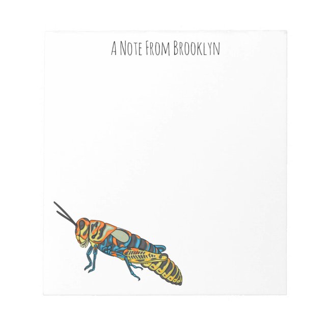 Bloc-note Illustration de la caricature de la sauterelle en  (Devant)