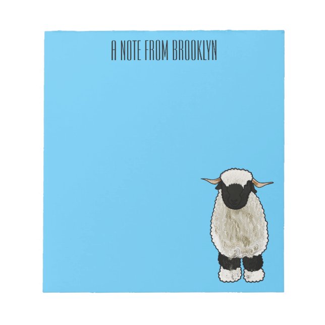 Bloc-note Illustration de la caricature de mouton Valais Bla (Devant)