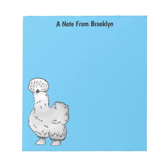 Bloc-note Illustration de la caricature du poulet Silkie (Devant)