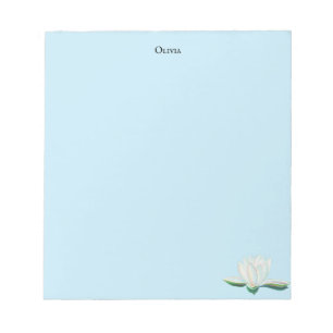 Bloc-note Illustration de la fleur de lotus blanc