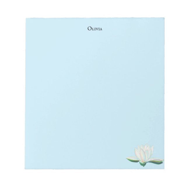 Bloc-note Illustration de la fleur de lotus blanc (Devant)