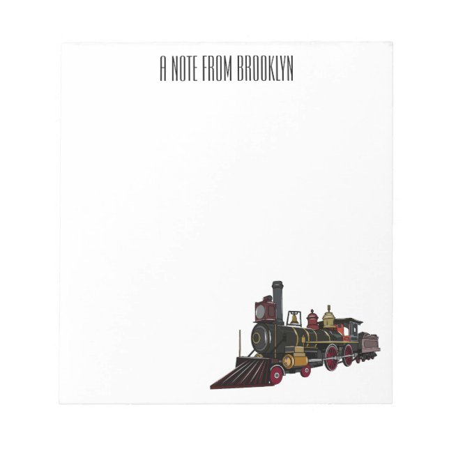 Bloc-note Illustration de la locomotive à vapeur (Devant)
