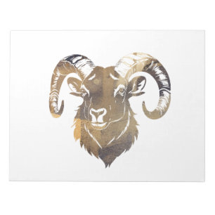 Bloc-note Illustration de la nature sauvage Ram Style silhou