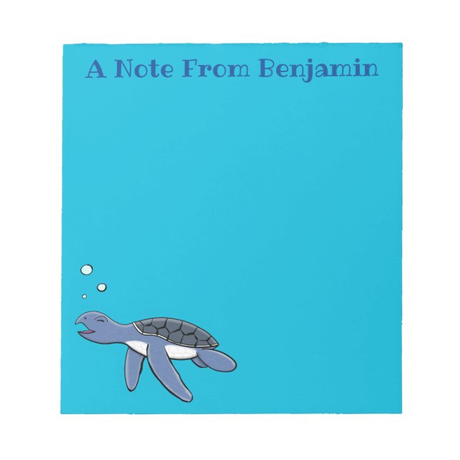Bloc-note Illustration de la petite tortue de mer (Devant)