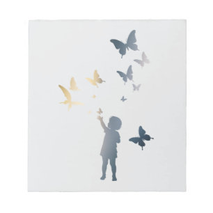 Bloc-note Illustration de la silhouette du papillon enfant