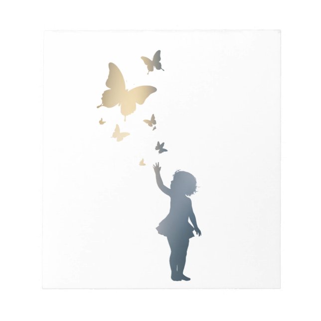 Bloc-note Illustration de la silhouette du papillon enfant (Devant)