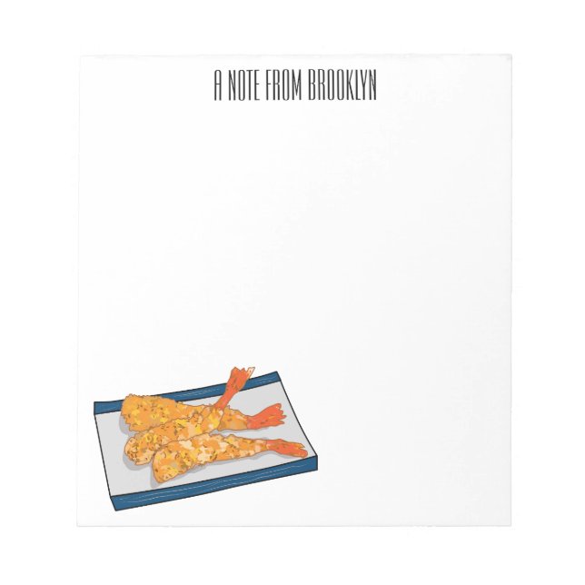 Bloc-note Illustration de la tempura crevette (Devant)