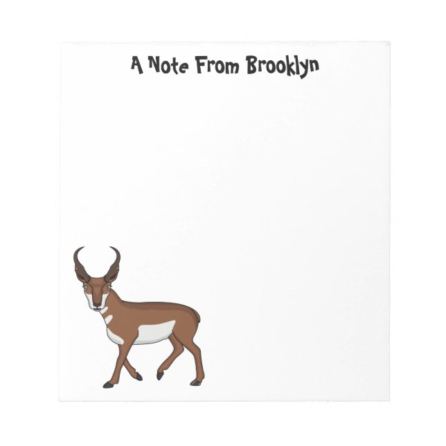 Bloc-note Illustration de l'antilope Pronghorn (Devant)