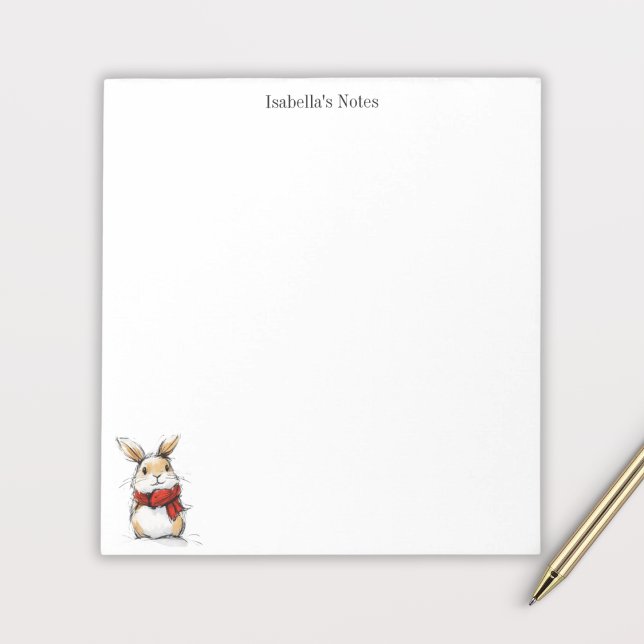 Bloc-note Illustration de lapin d'hiver mignon (Créateur téléchargé)