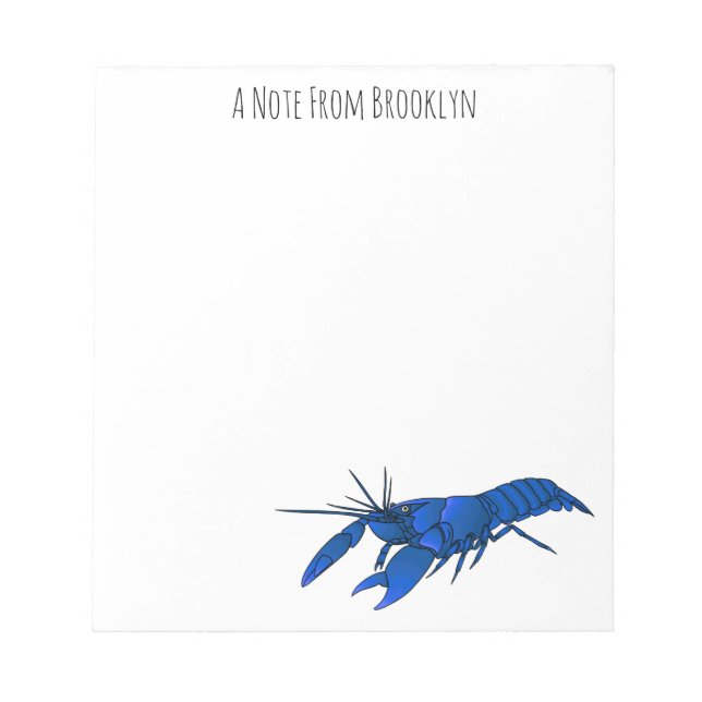 Bloc-note Illustration de l'écrevisse marron bleu (Devant)