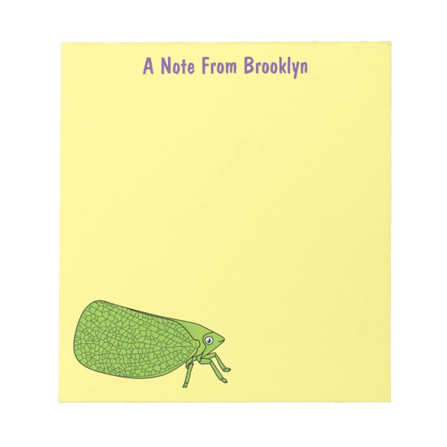 Bloc-note Illustration de l'insecte de la trémie verte mûre (Devant)