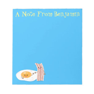 Bloc-note Illustration de l'oeuf de Cute kawaii et du bacon