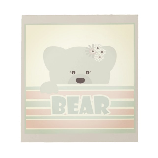 Bloc-note Illustration de l'ours en peluche pour enfants (Devant)