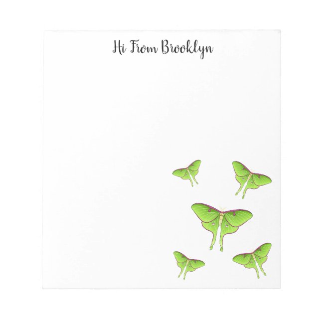 Bloc-note Illustration de Luna Moth (Devant)