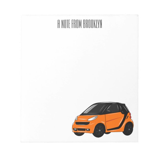 Bloc-note Illustration de micro-voiture (Devant)