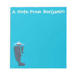 Bloc-note Illustration de mignons baleines et voiliers
