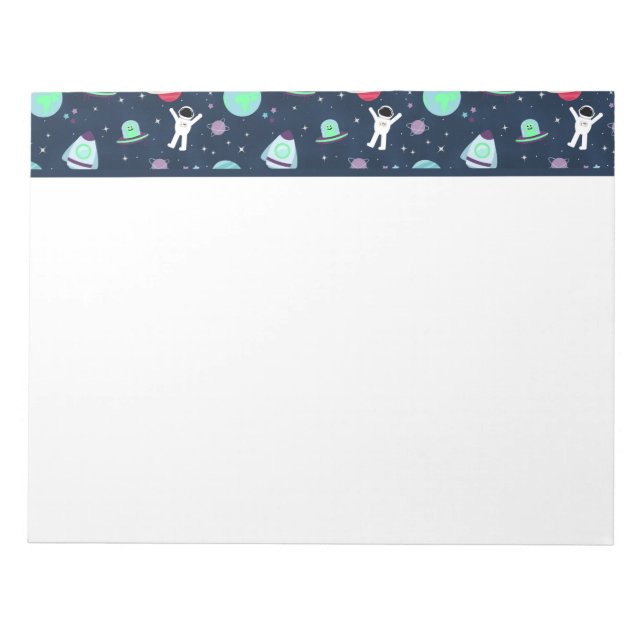 Bloc-note illustration de motif spatial (Devant)