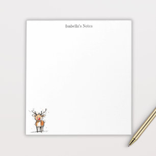 Bloc-note Illustration de Noël de renne Rudolph mignon